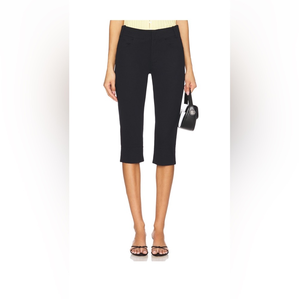 Free People Black Cropped Capris